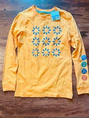 Nike Kids Orange Graphic Long Sleeve T-Shirt Crew Neck Size M HF3460-717